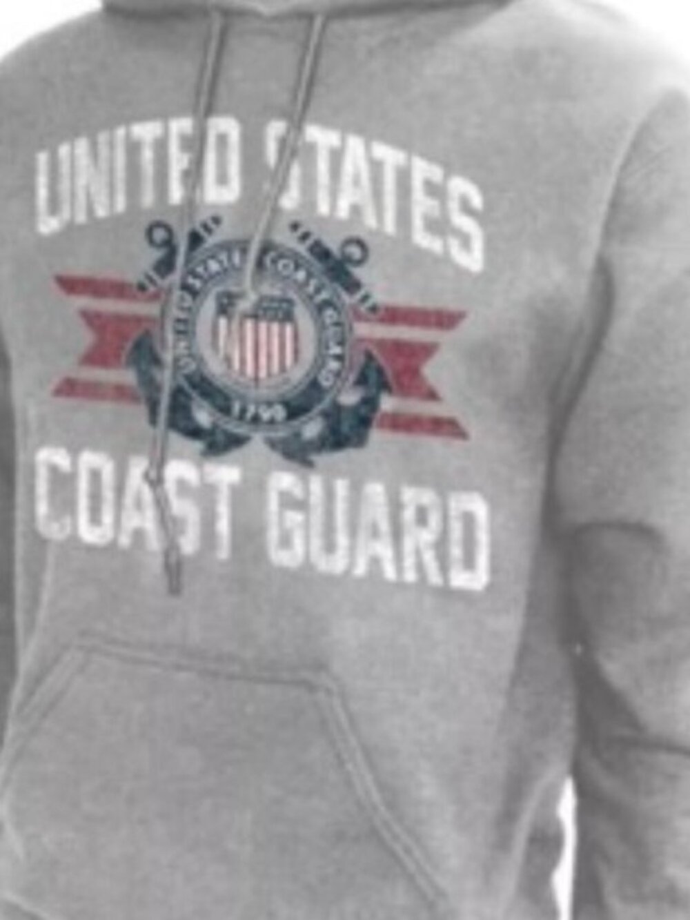 Joe Blow's T's U.S. Coast Guard Emblem Men's Sweatshirt Hoodie Grey
